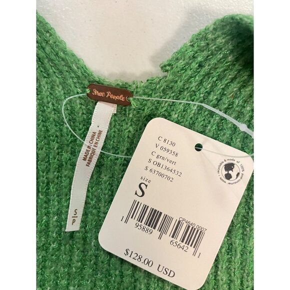 FREE PEOPLE Sienna Green Wrap Dress Small NWT - Picture 6 of 6